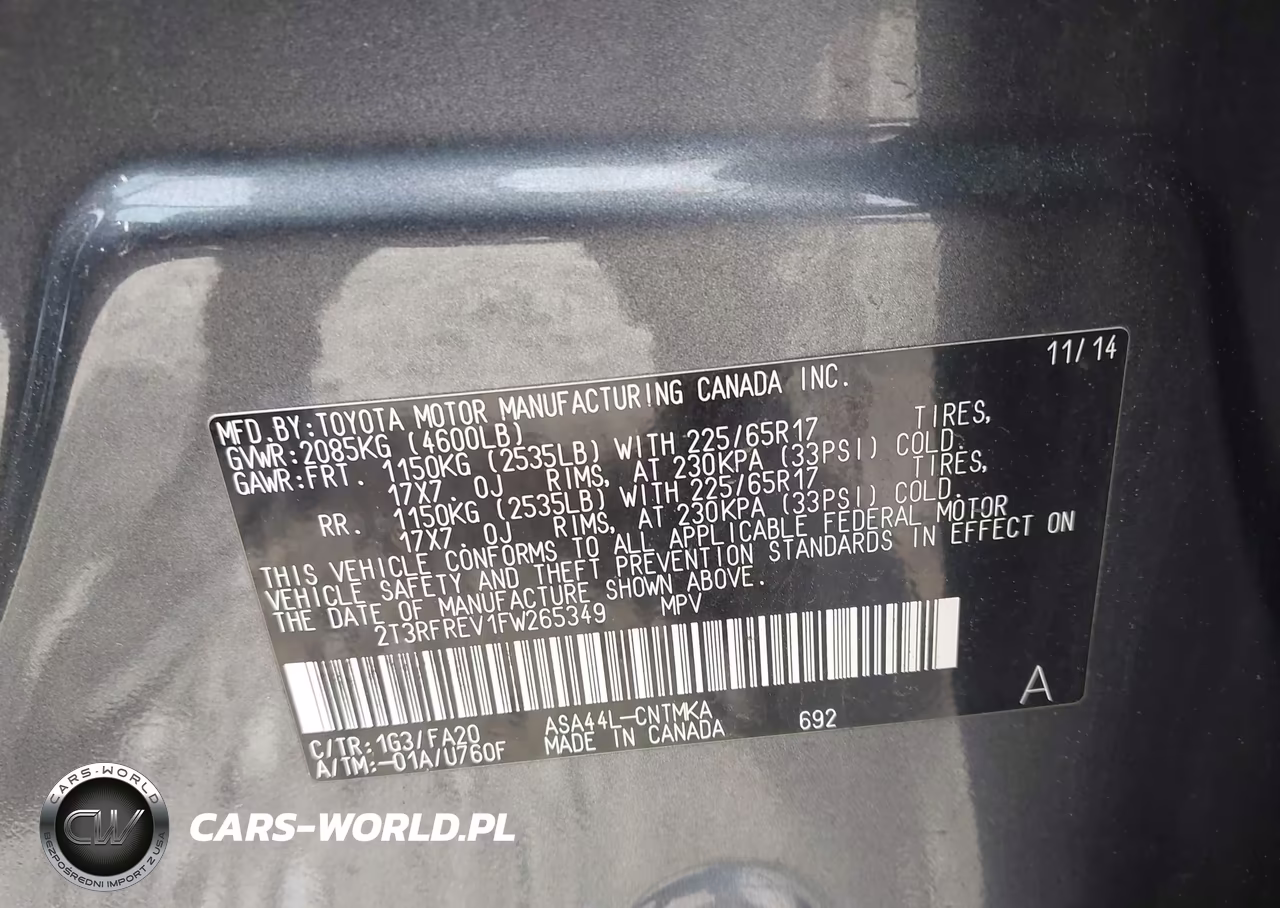 2015 Toyota Rav4 Xle VIN:2T3RFREV1FW265349 - 9