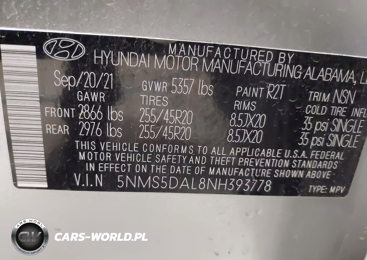 2022 Hyundai Santa Fe Calligraphy VIN:5NMS5DAL8NH393778 - 9