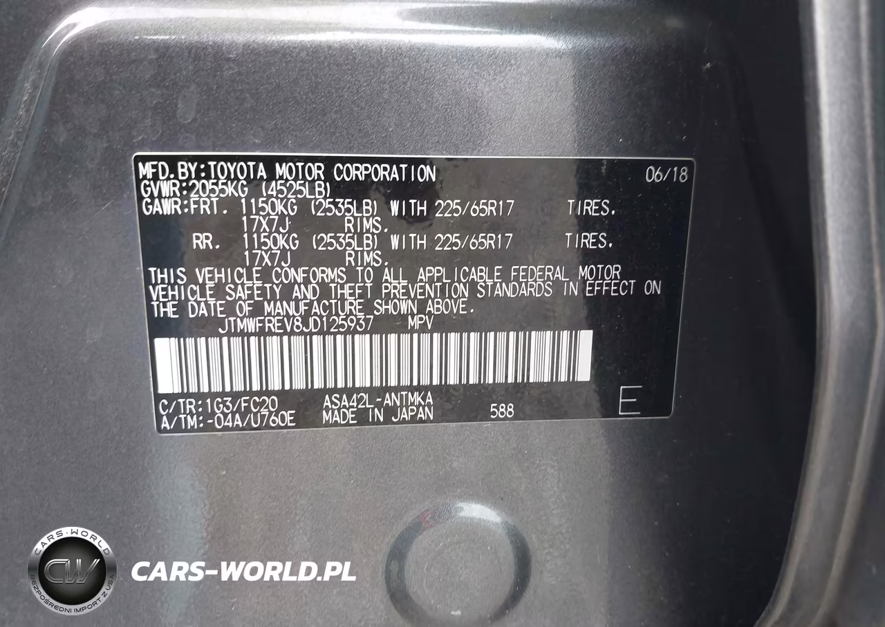 2018 Toyota Rav4 Xle VIN:JTMWFREV8JD125937 - 9