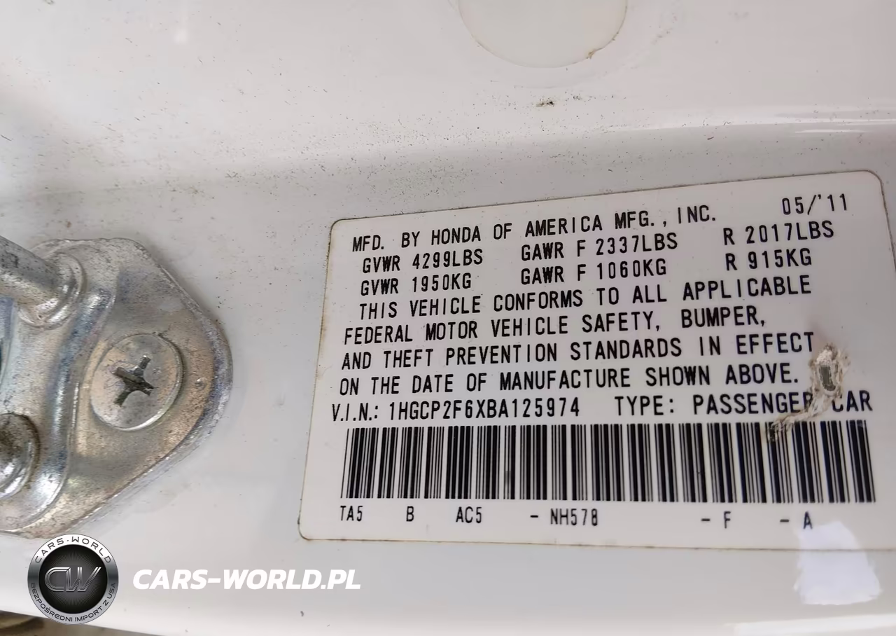 2011 Honda Accord 2.4 Se VIN:1HGCP2F6XBA125974 - 9