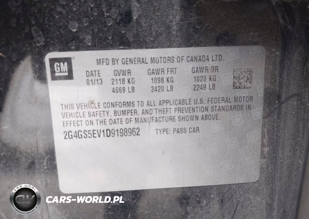 BUICK REGAL PREM VIN:2G4GS5EV1D9198962 - 9