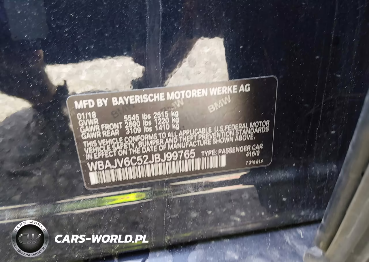 2018 BMW 640I Gran Turismo xDrive VIN:WBAJV6C52JBJ99765 - 9