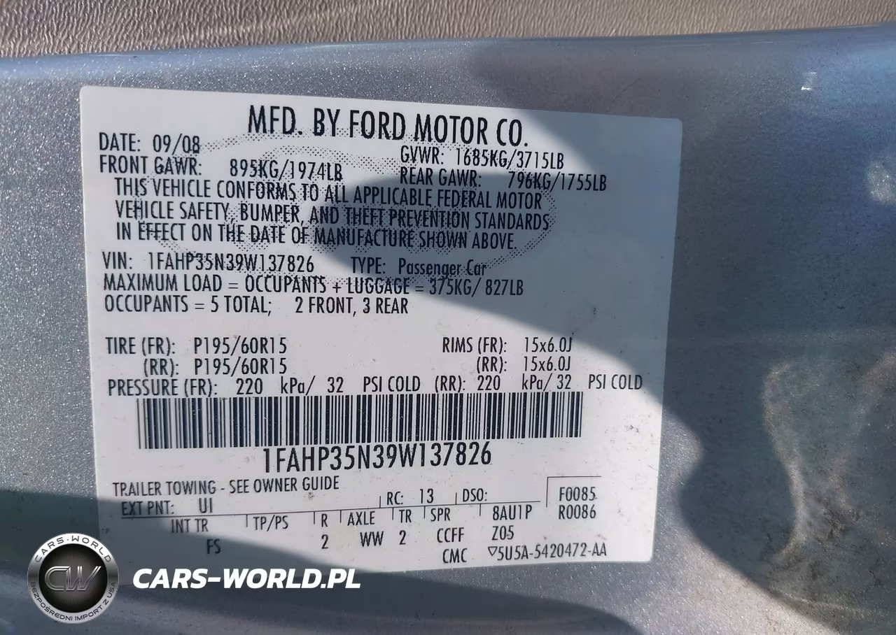 2009 Ford Focus Se VIN:1FAHP35N39W137826 - 9