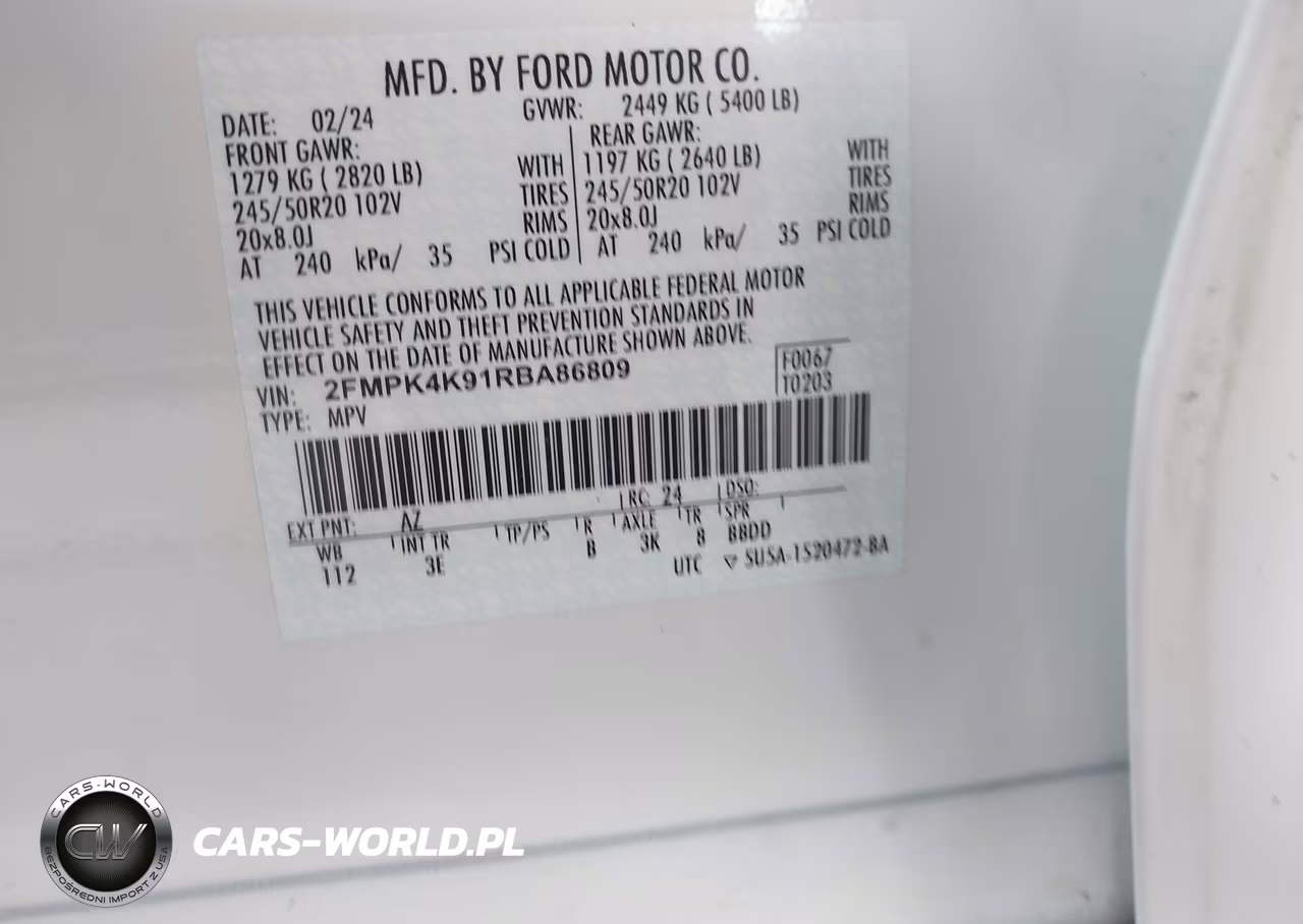2024 Ford Edge Titanium VIN:2FMPK4K91RBA86809 - 9