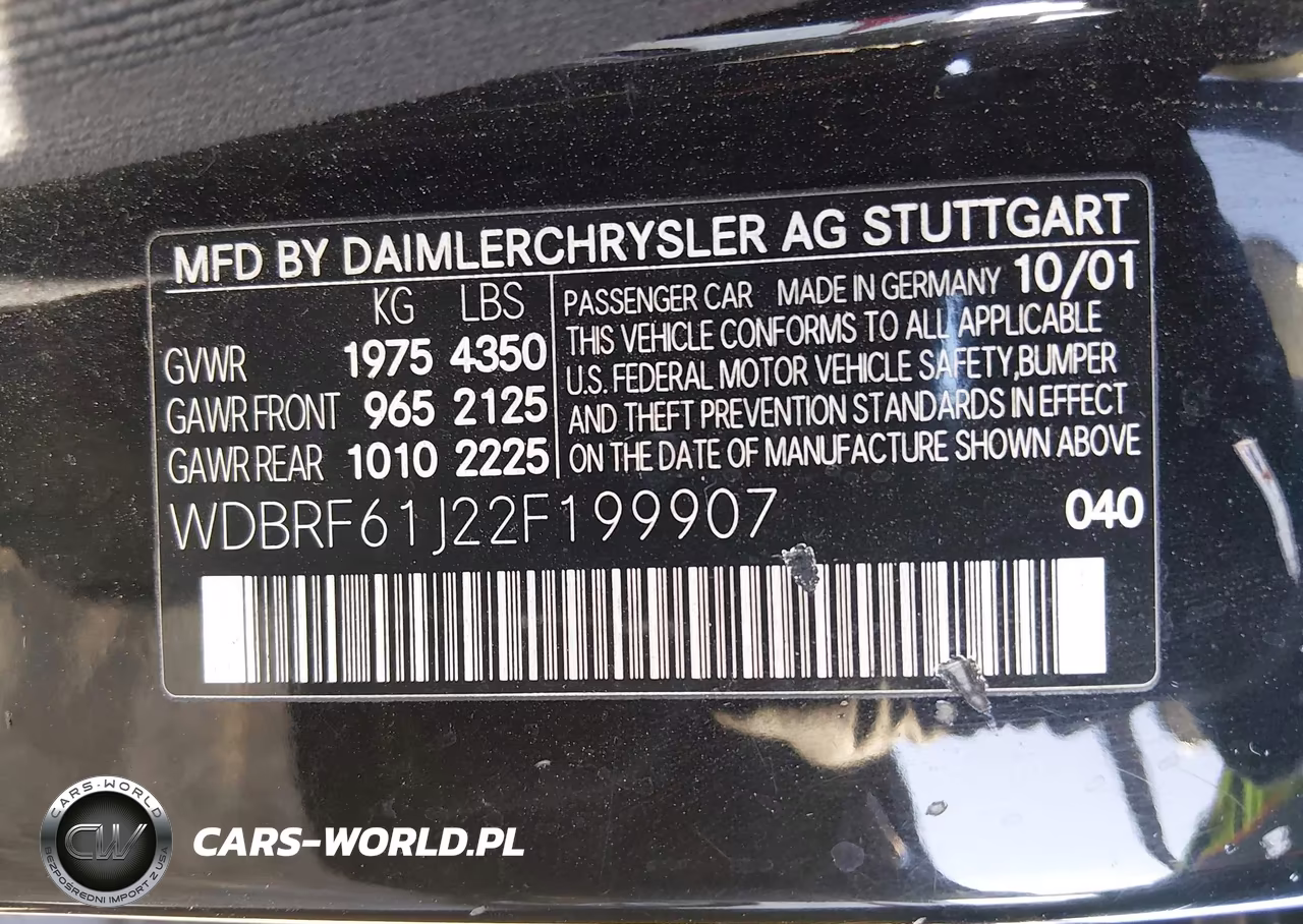 2002 Mercedes-Benz C 240 VIN:WDBRF61J22F199907 - 9