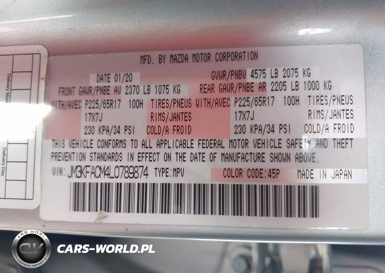 2020 Mazda Cx-5 Touring VIN:JM3KFACM4L0789874 - 9
