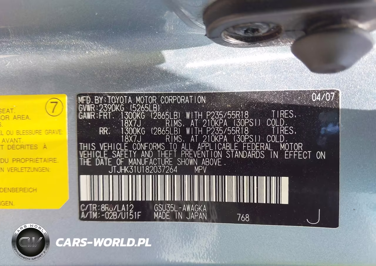 2008 Lexus Rx 350 VIN:JTJHK31U182037264 - 9