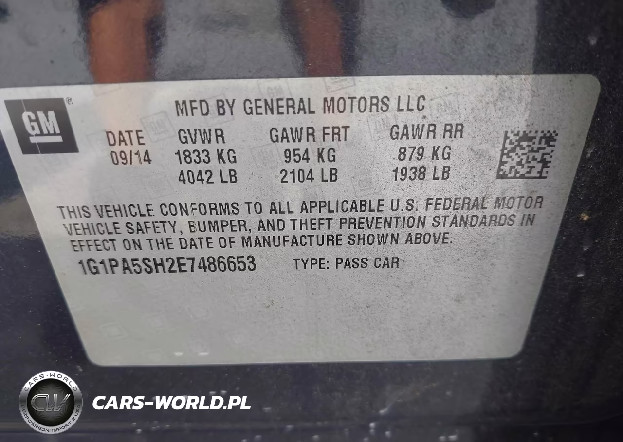 2014 Chevrolet Cruze Ls Auto VIN:1G1PA5SH2E7486653 - 9