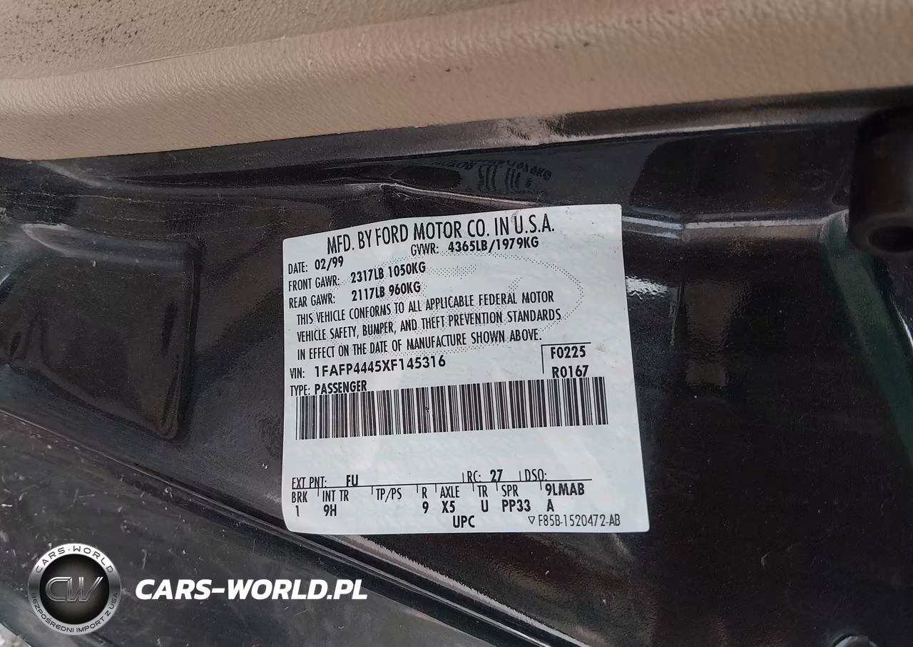 1999 Ford Mustang VIN:1FAFP4445XF145316 - 9