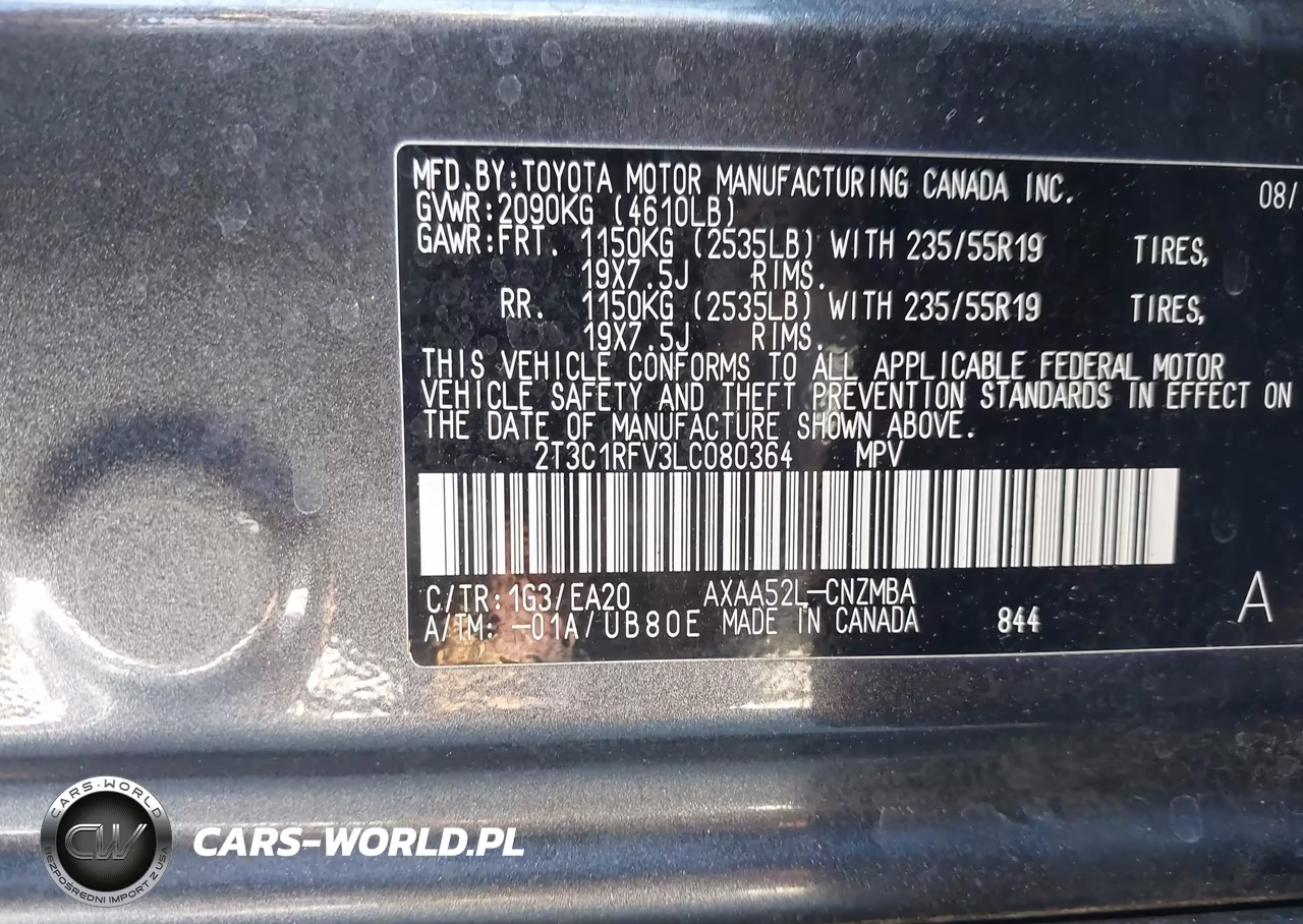 2020 Toyota Rav4 Xle Premium VIN:2T3C1RFV3LC080364 - 9