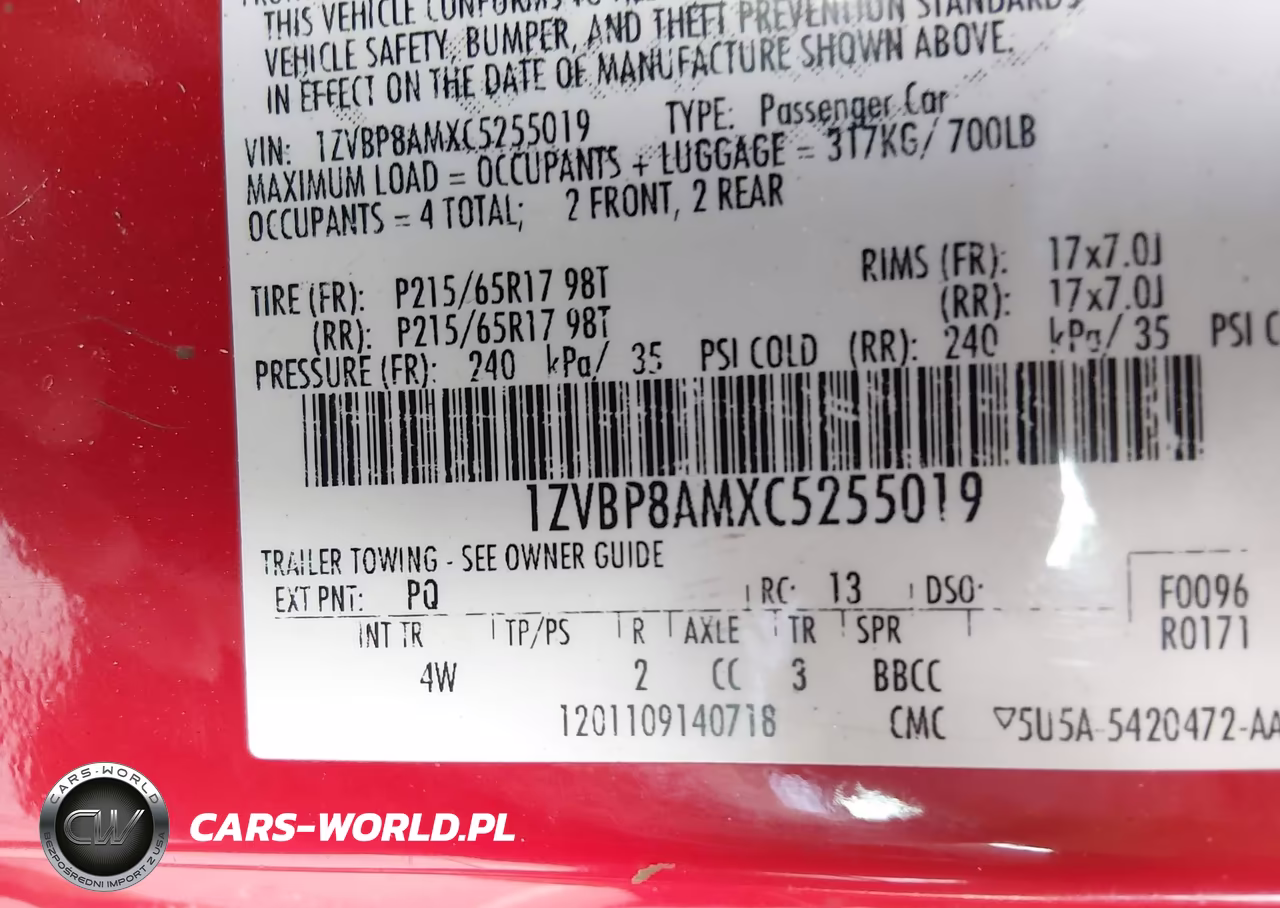 2012 Ford Mustang V6 Premium VIN:1ZVBP8AMXC5255019 - 9