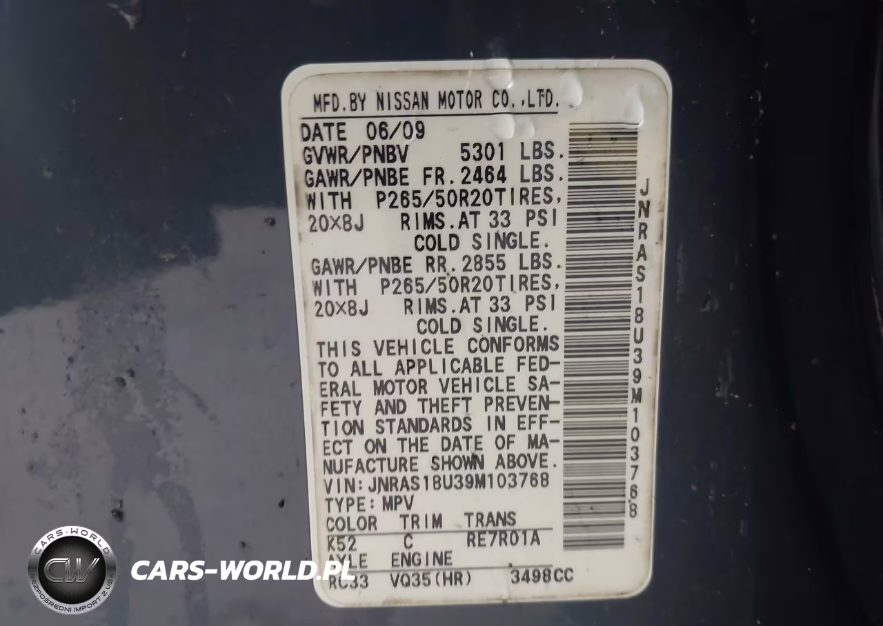 2009 Infiniti Fx35 VIN:JNRAS18U39M103768 - 9