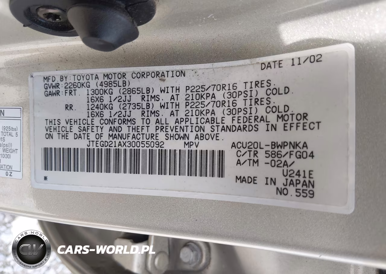2003 Toyota Highlander VIN:JTEGD21AX30055092 - 9