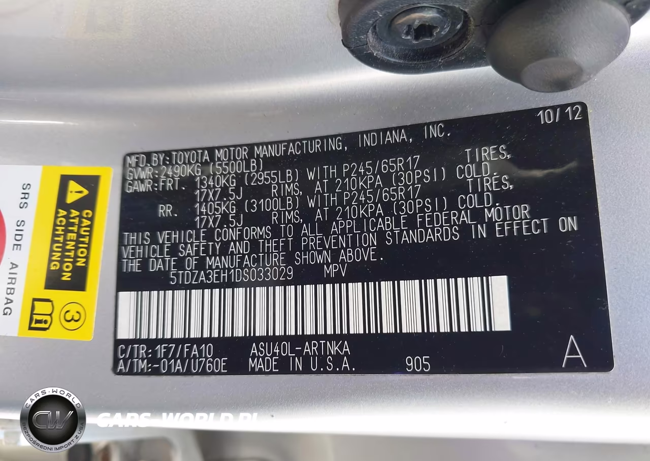 2013 Toyota Highlander Base Plus VIN:5TDZA3EH1DS033029 - 9