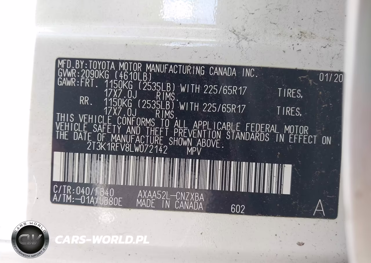 2020 Toyota Rav4 Le VIN:2T3K1RFV8LW072142 - 9