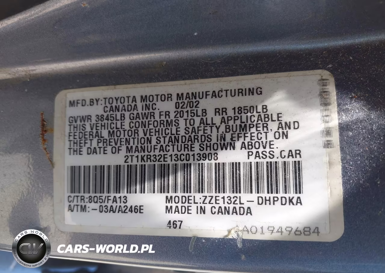 2003 Toyota Matrix Standard VIN:2T1KR32E13C013908 - 9