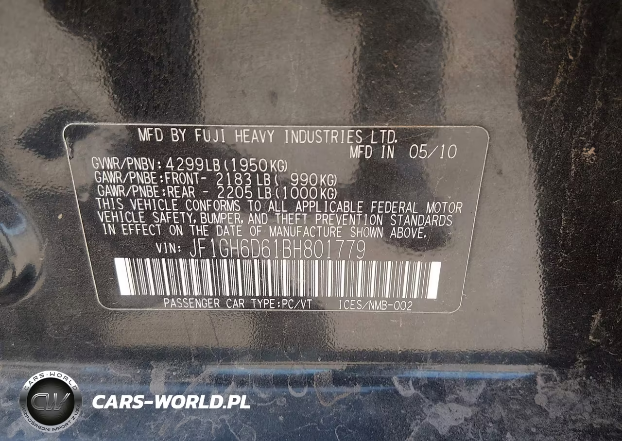 2011 Subaru Impreza Outback Sport VIN:JF1GH6D61BH801779 - 9