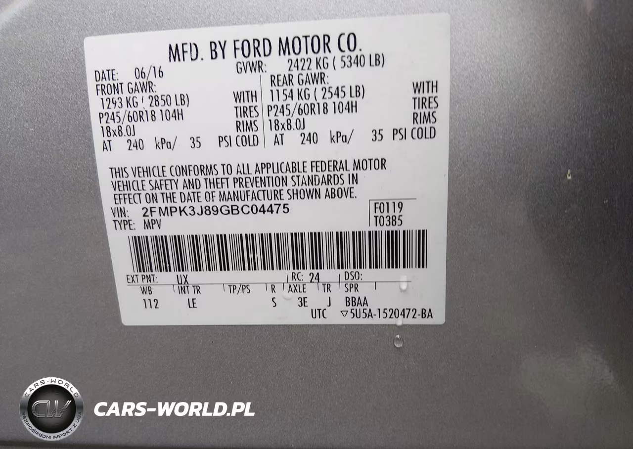 2016 Ford Edge Sel VIN:2FMPK3J89GBC04475 - 9