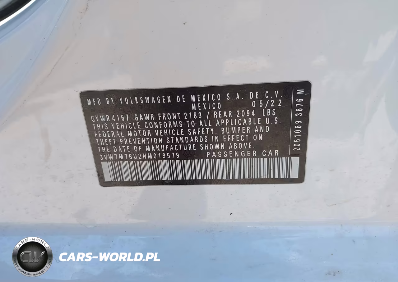 2022 Volkswagen Jetta 1.5T Se VIN:3VW7M7BU2NM019579 - 9