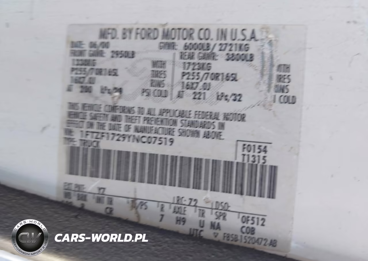 2000 Ford F150 VIN:1FTZF1729YNC07519 - 9