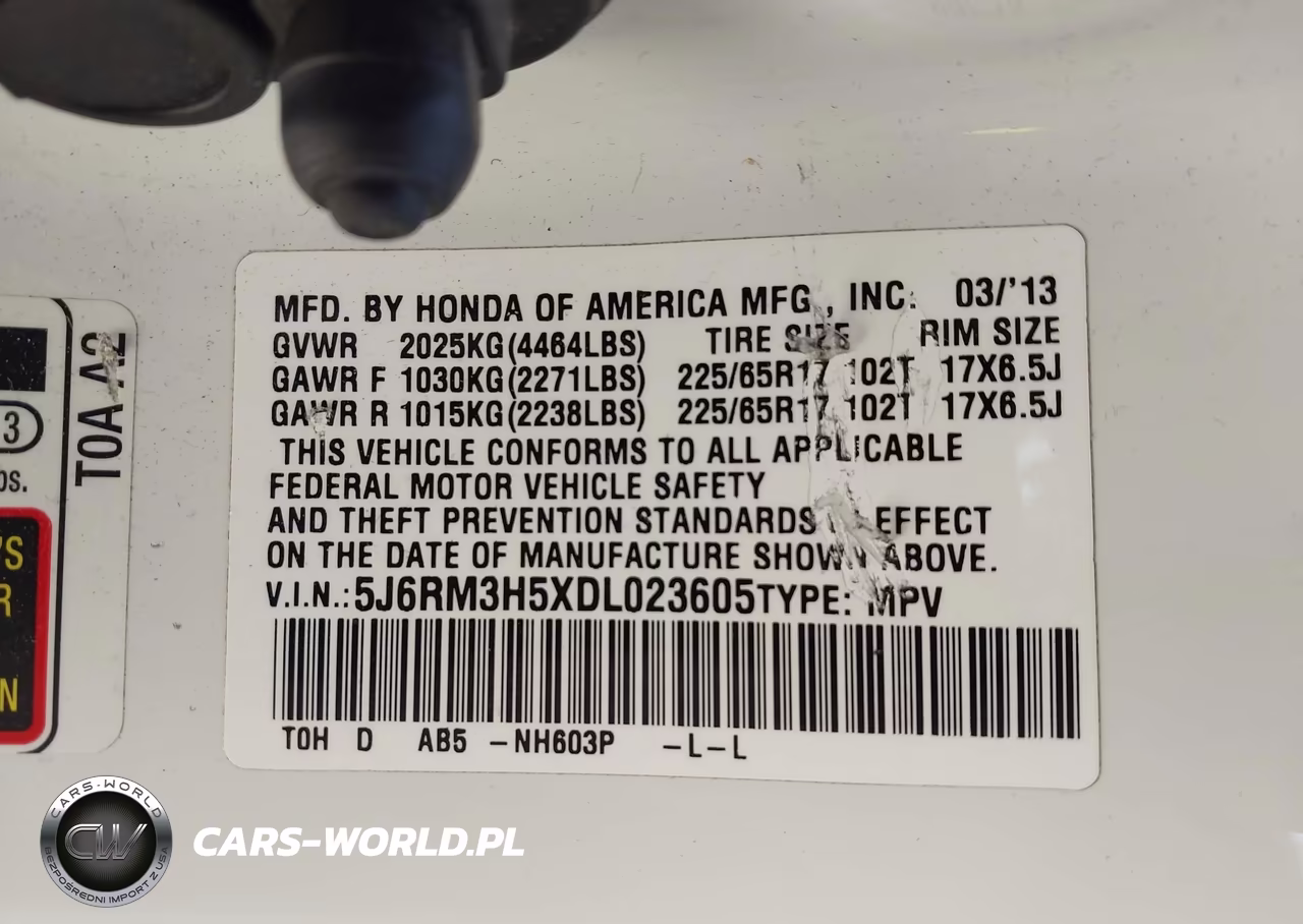 2013 Honda Cr-V Ex VIN:5J6RM3H5XDL023605 - 9