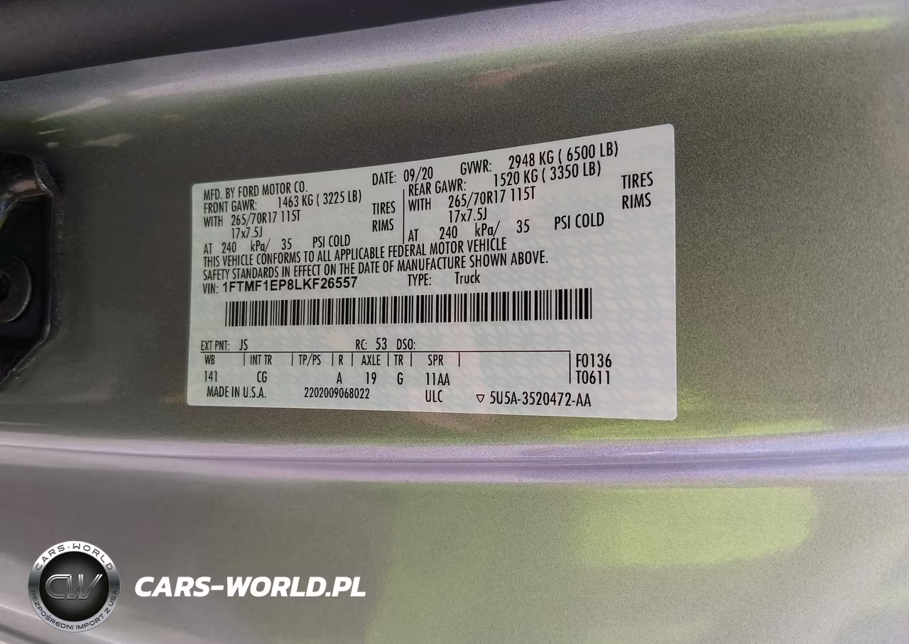 2020 Ford F-150 Xl VIN:1FTMF1EP8LKF26557 - 9