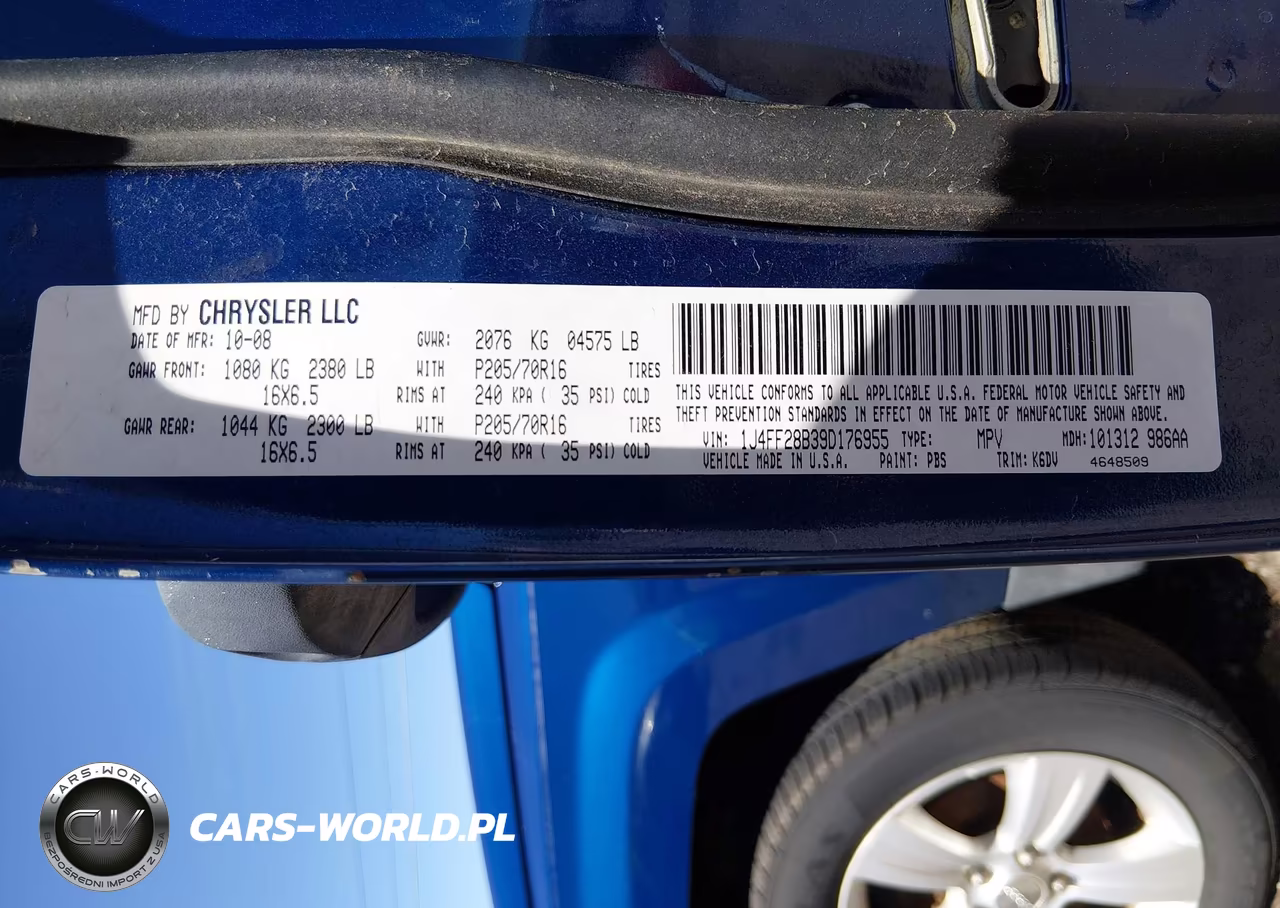 2009 Jeep Patriot Sport VIN:1J4FF28B39D176955 - 9