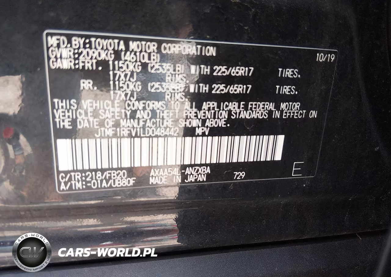 2020 Toyota Rav4 Le VIN:JTMF1RFV1LD048442 - 9