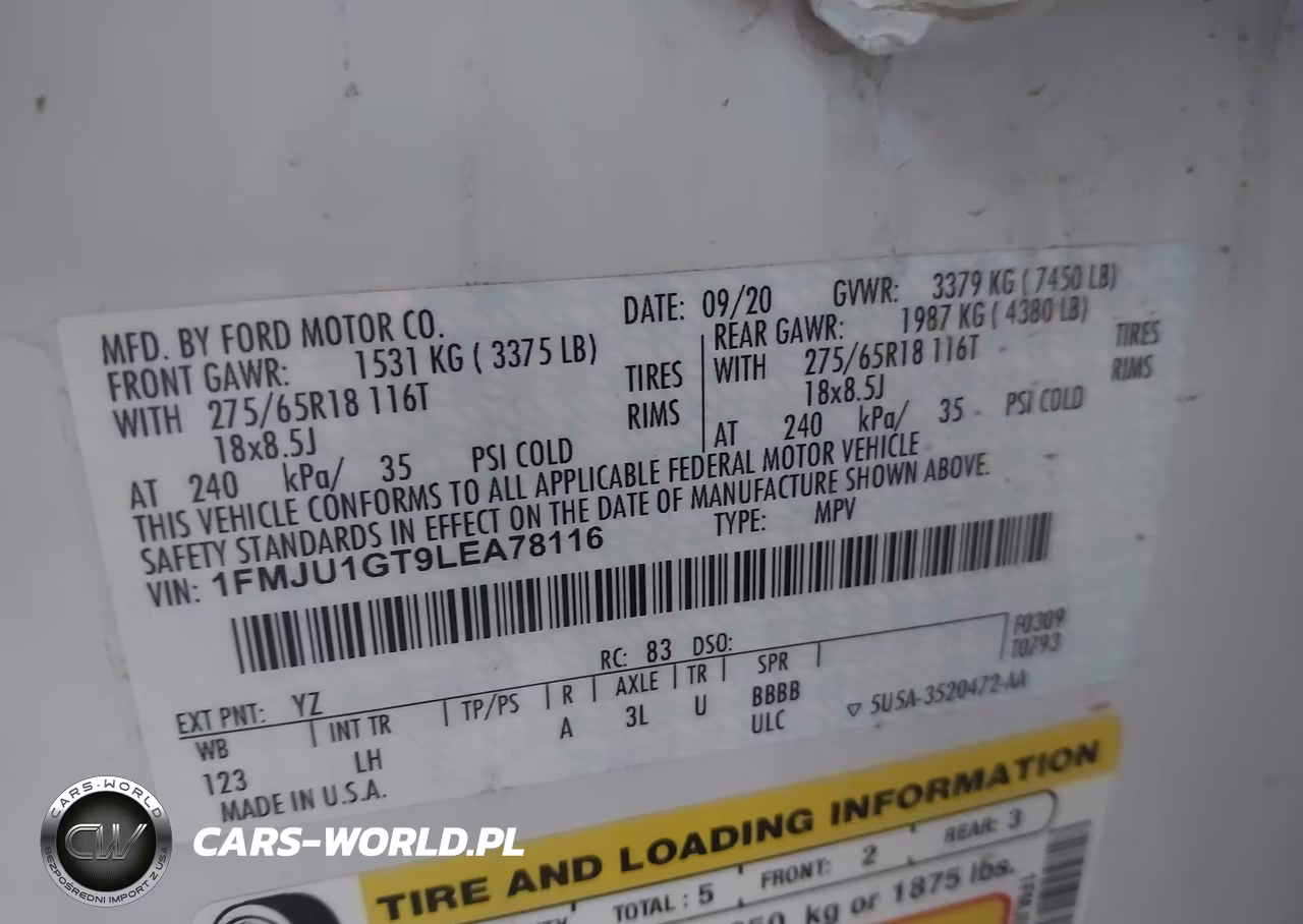 2020 Ford Expedition Xl VIN:1FMJU1GT9LEA78116 - 9