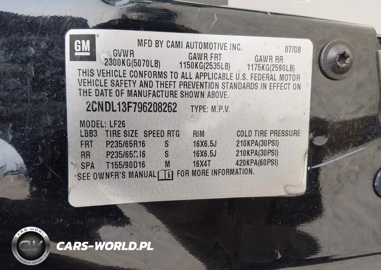 2009 Chevrolet Equinox Ls VIN:2CNDL13F796208262 - 9