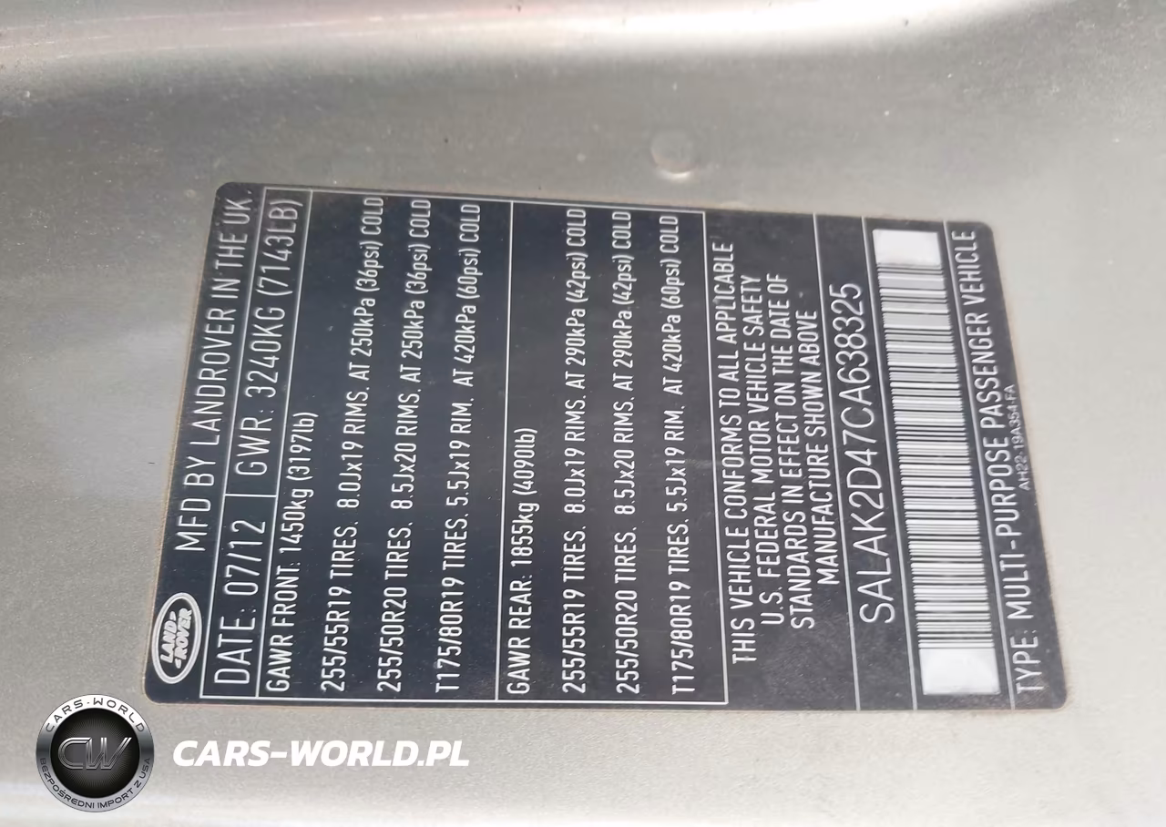 2012 Land Rover Lr4 VIN:SALAK2D47CA638325 - 9