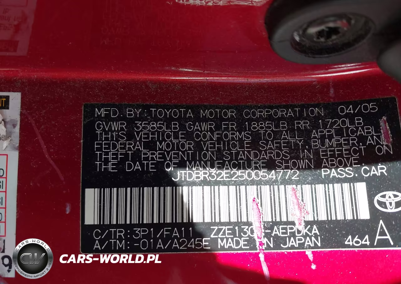 2005 Toyota Corolla Ce VIN:JTDBR32E250054772 - 9