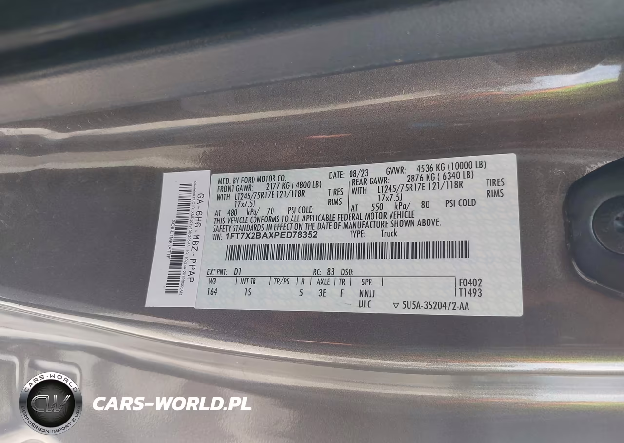 2023 Ford F-250 Xl VIN:1FT7X2BAXPED78352 - 9