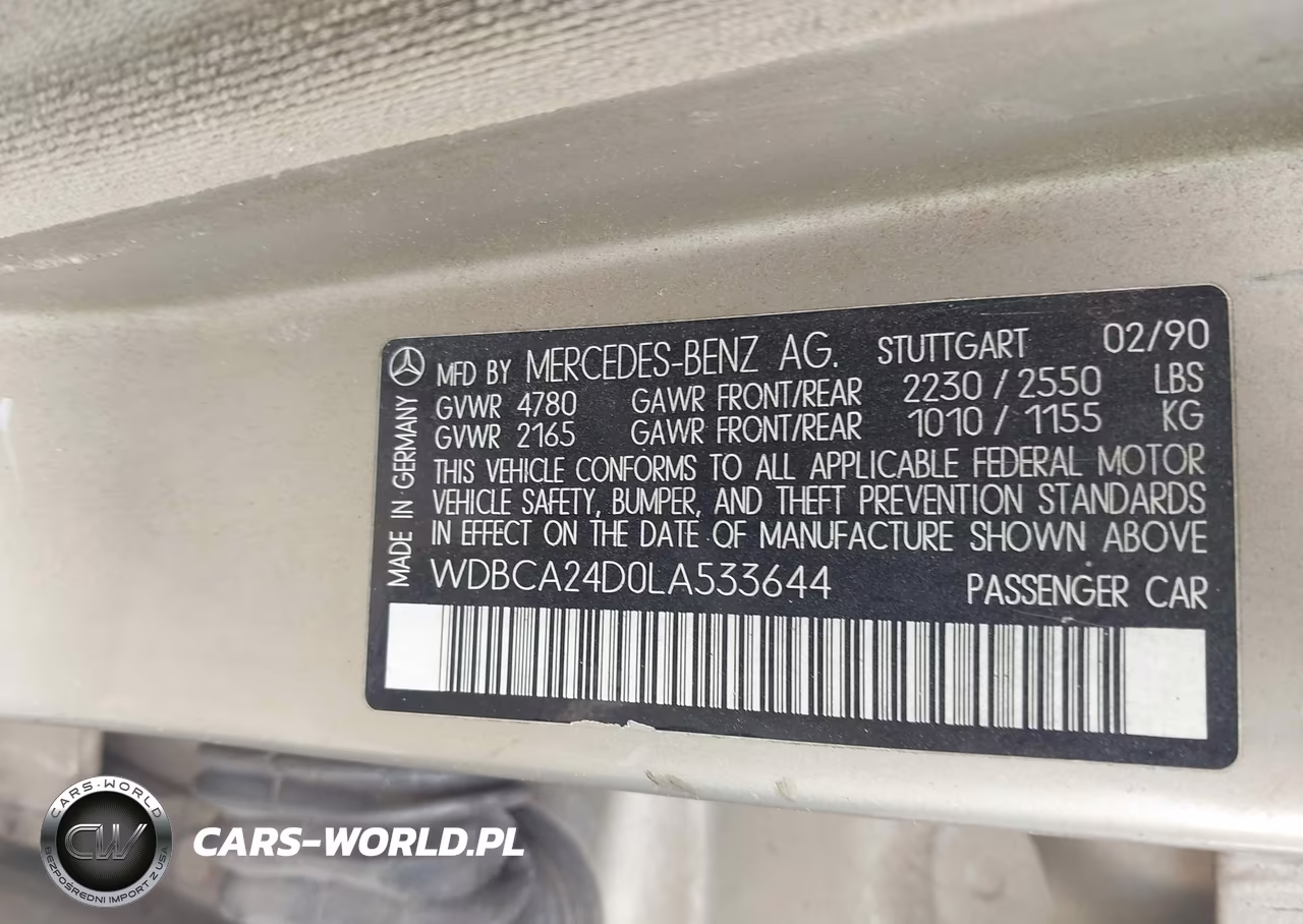 1990 Mercedes-Benz 300 Se VIN:WDBCA24D0LA533644 - 9