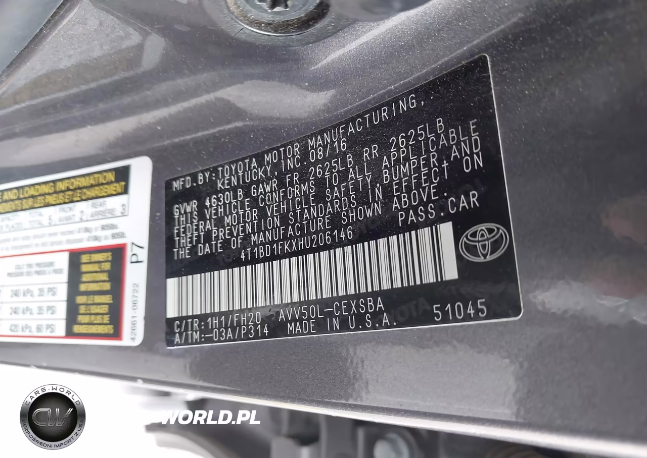 2017 Toyota Camry Hybrid Se VIN:4T1BD1FKXHU206146 - 9