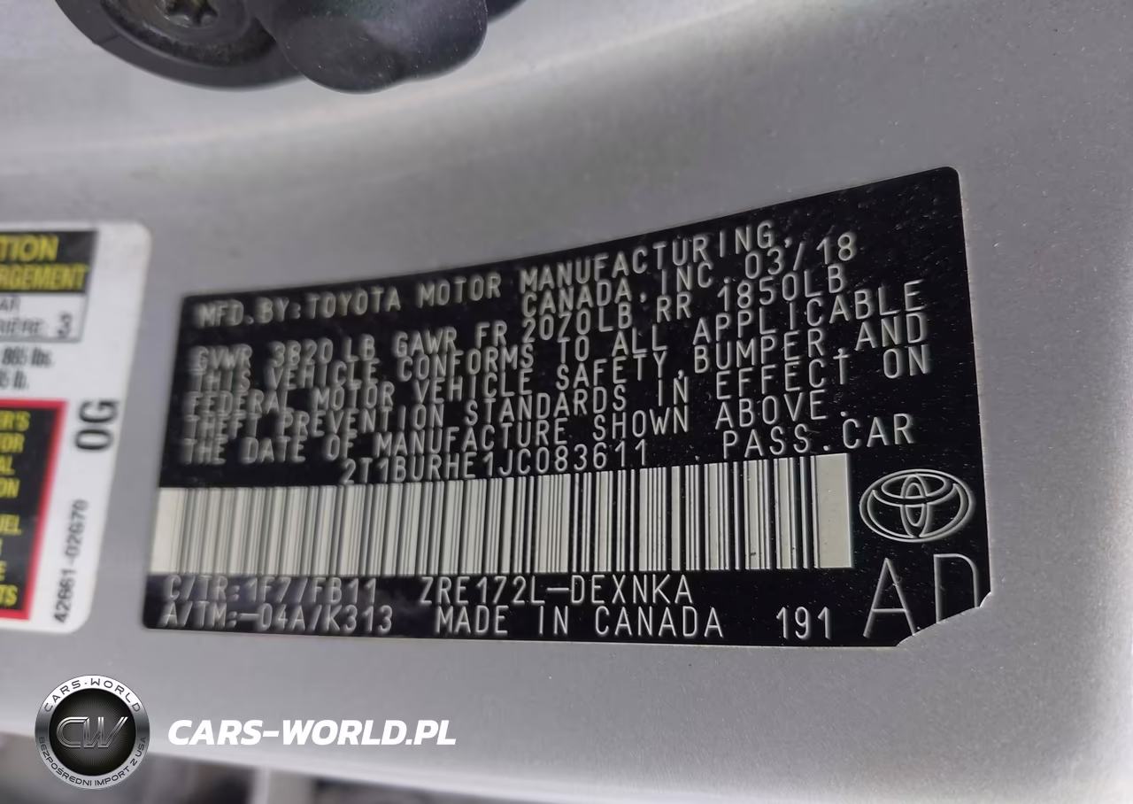 2018 Toyota Corolla Le VIN:2T1BURHE1JC083611 - 9