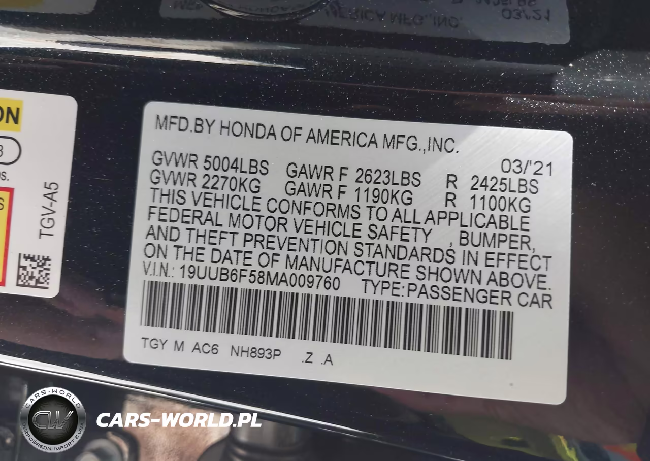 2021 Acura Tlx A-Spec Package VIN:19UUB6F58MA009760 - 9