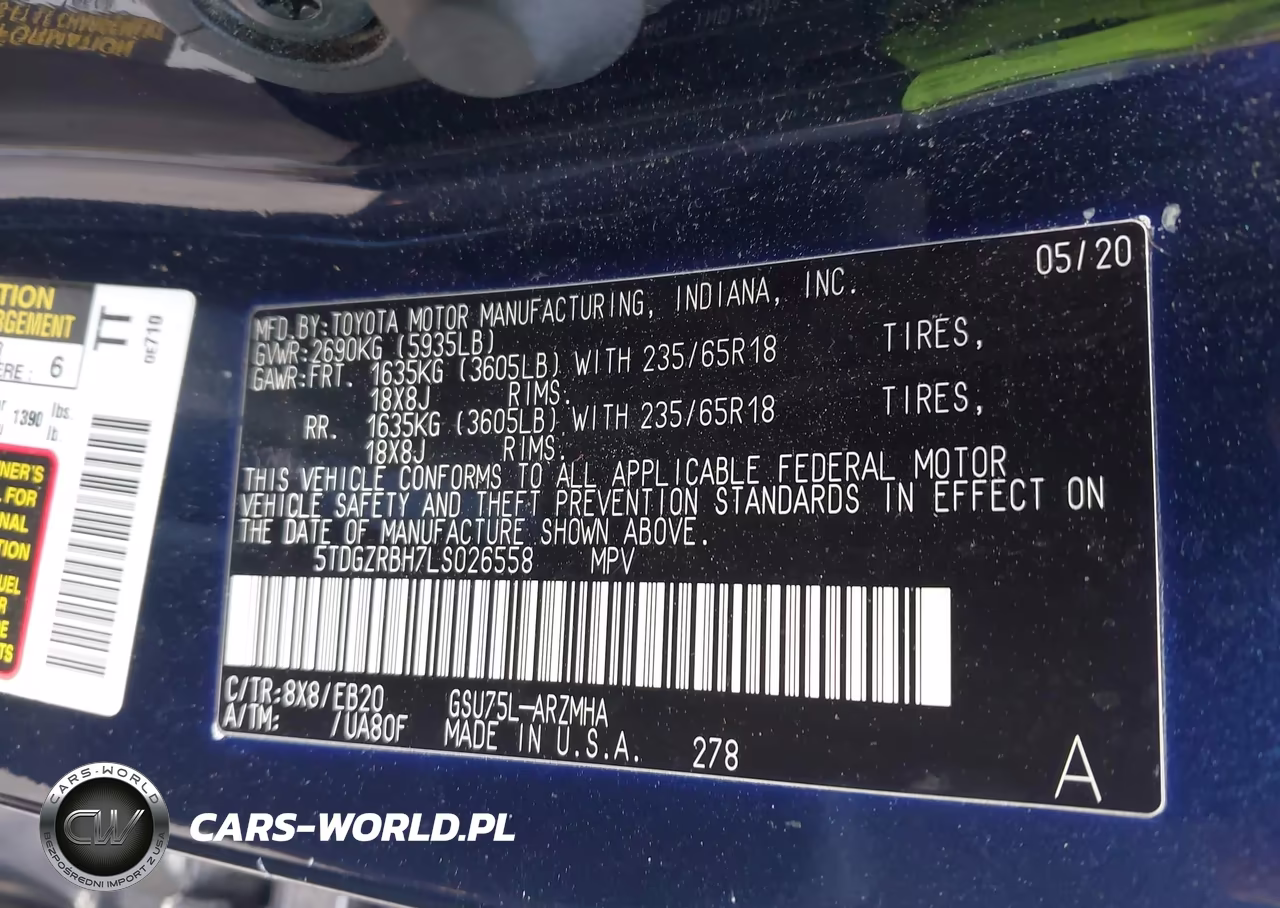 2020 Toyota Highlander Xle VIN:5TDGZRBH7LS026558 - 9