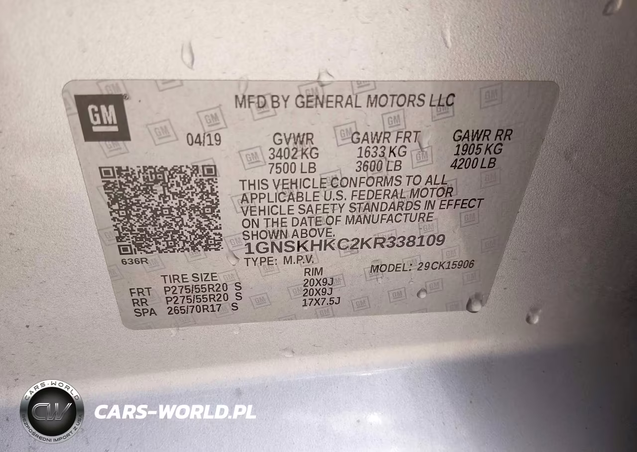 2019 Chevrolet Suburban Lt VIN:1GNSKHKC2KR338109 - 9