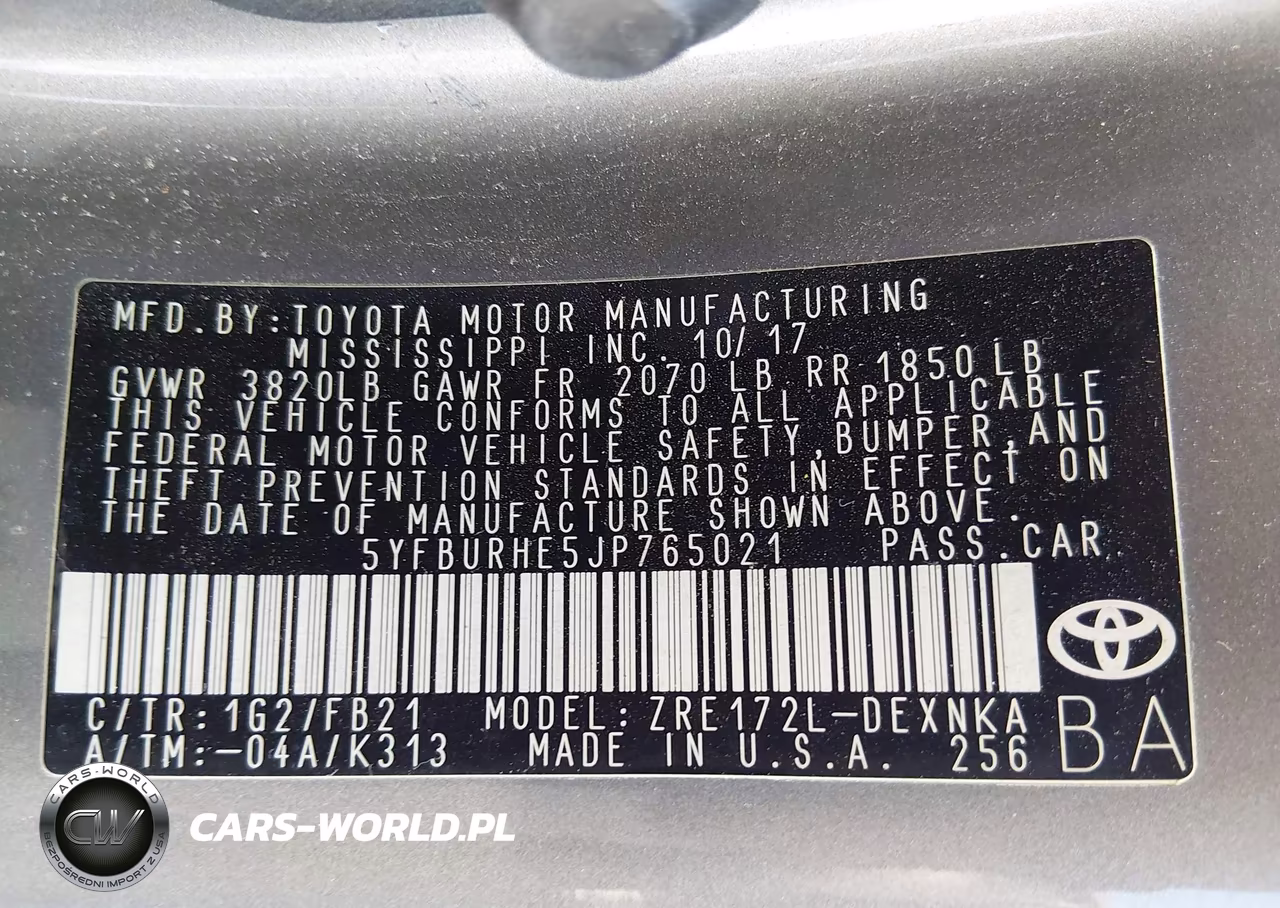 2018 Toyota Corolla Le VIN:5YFBURHE5JP765021 - 9