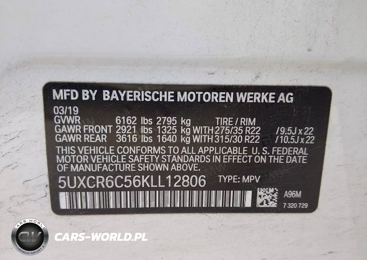 2019 BMW X5 xDrive40I VIN:5UXCR6C56KLL12806 - 9