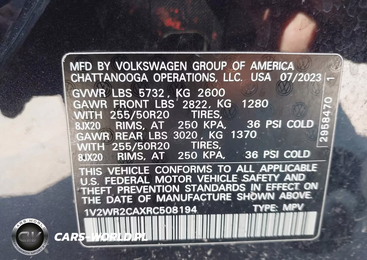 2024 Volkswagen Atlas 2.0T Se W-Technology VIN:1V2WR2CAXRC508194 - 9