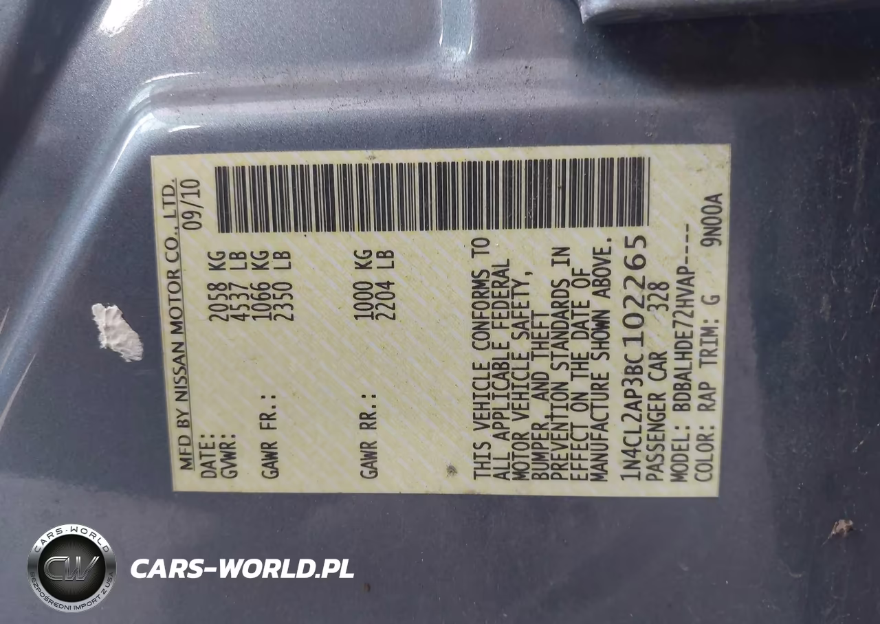 2011 Nissan Altima Hybrid VIN:1N4CL2AP3BC102265 - 9