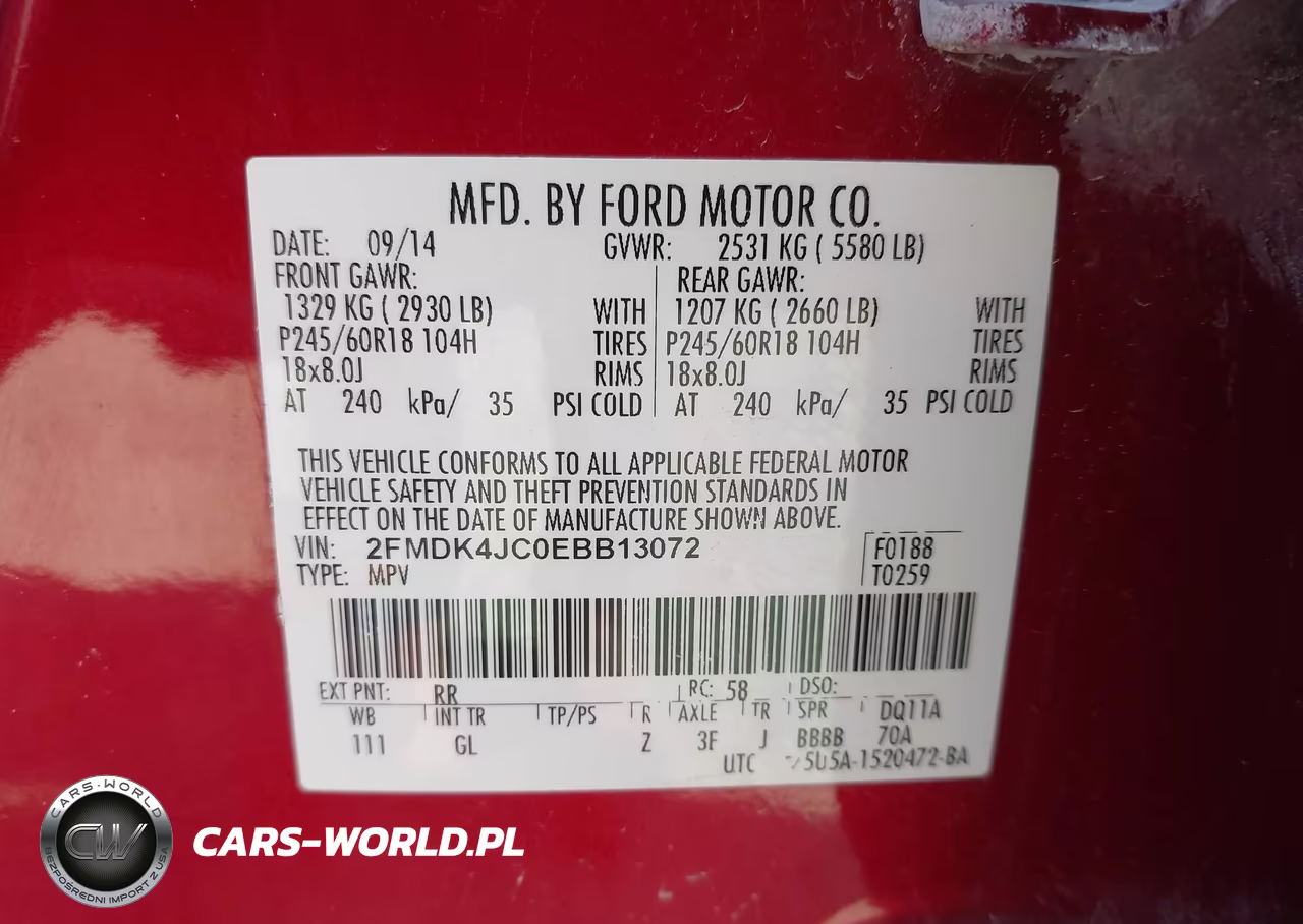 2014 Ford Edge Sel VIN:2FMDK4JC0EBB13072 - 9