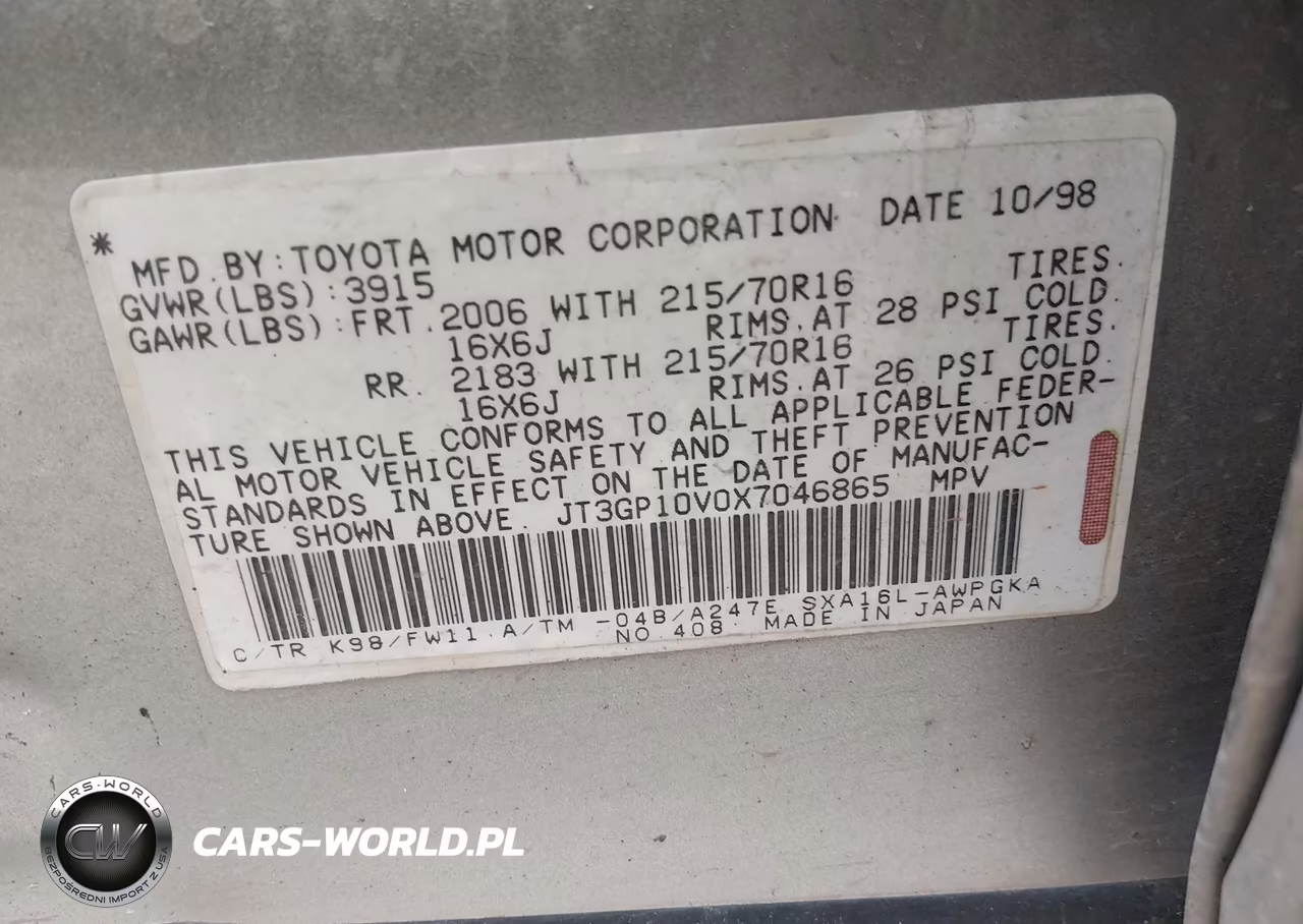 1999 Toyota Rav4 VIN:JT3GP10V0X7046865 - 9