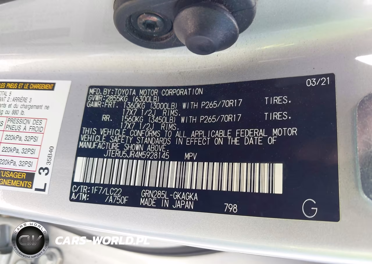 2021 Toyota 4Runner Trd Off Road Premium VIN:JTERU5JR4M5928145 - 9