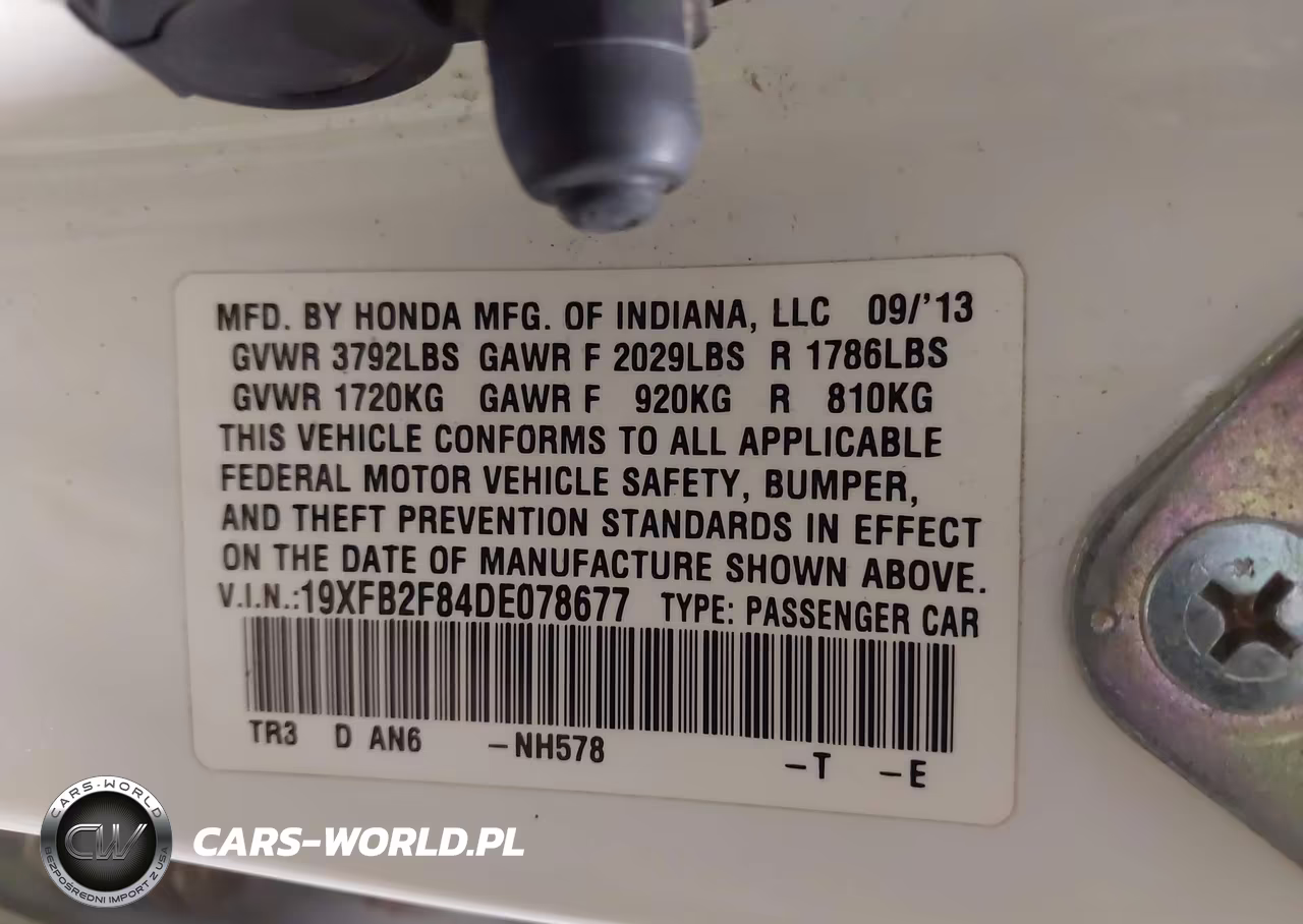 2013 Honda Civic Ex VIN:19XFB2F84DE078677 - 9
