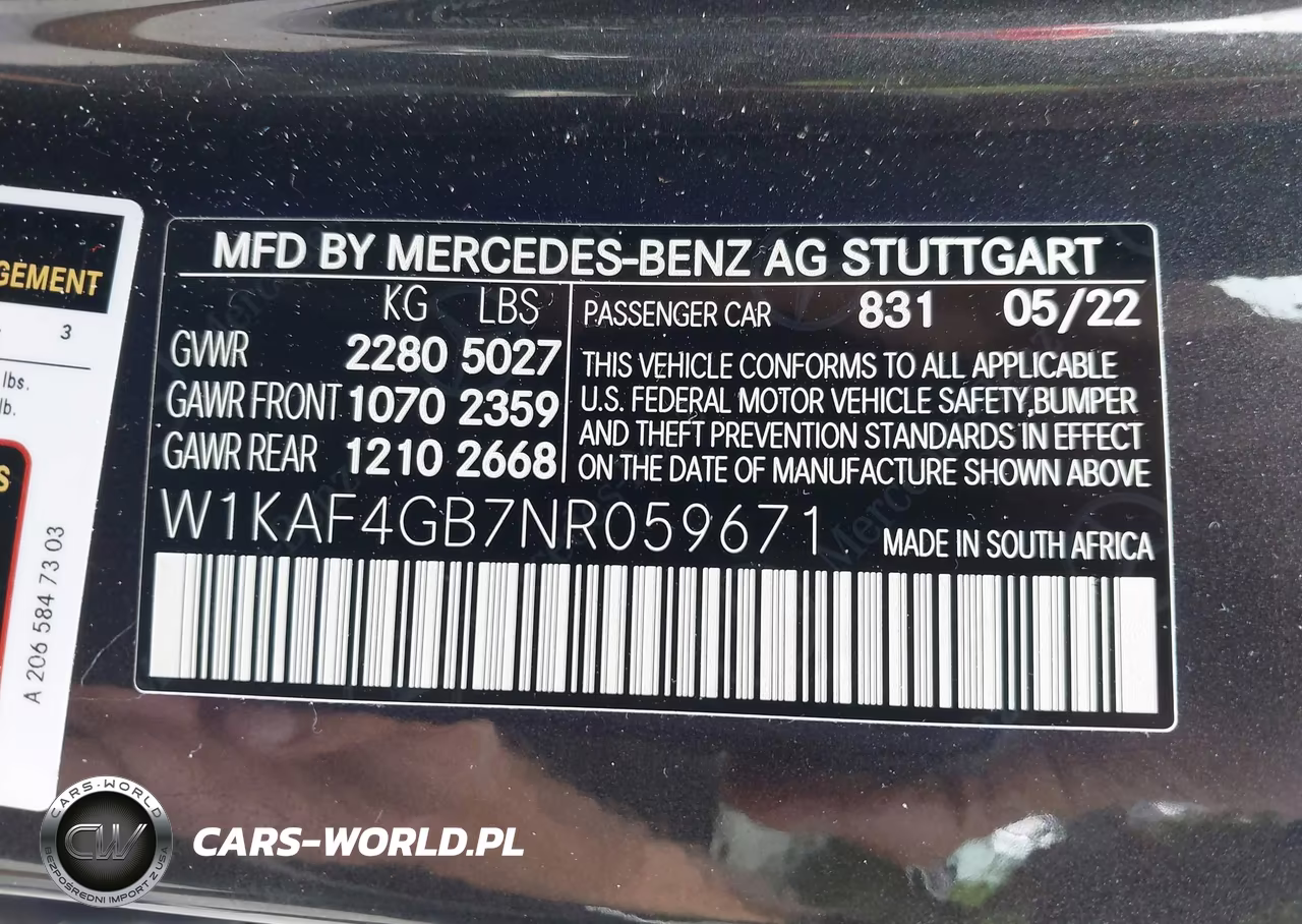 2022 Mercedes-Benz C 300 Sedan VIN:W1KAF4GB7NR059671 - 9