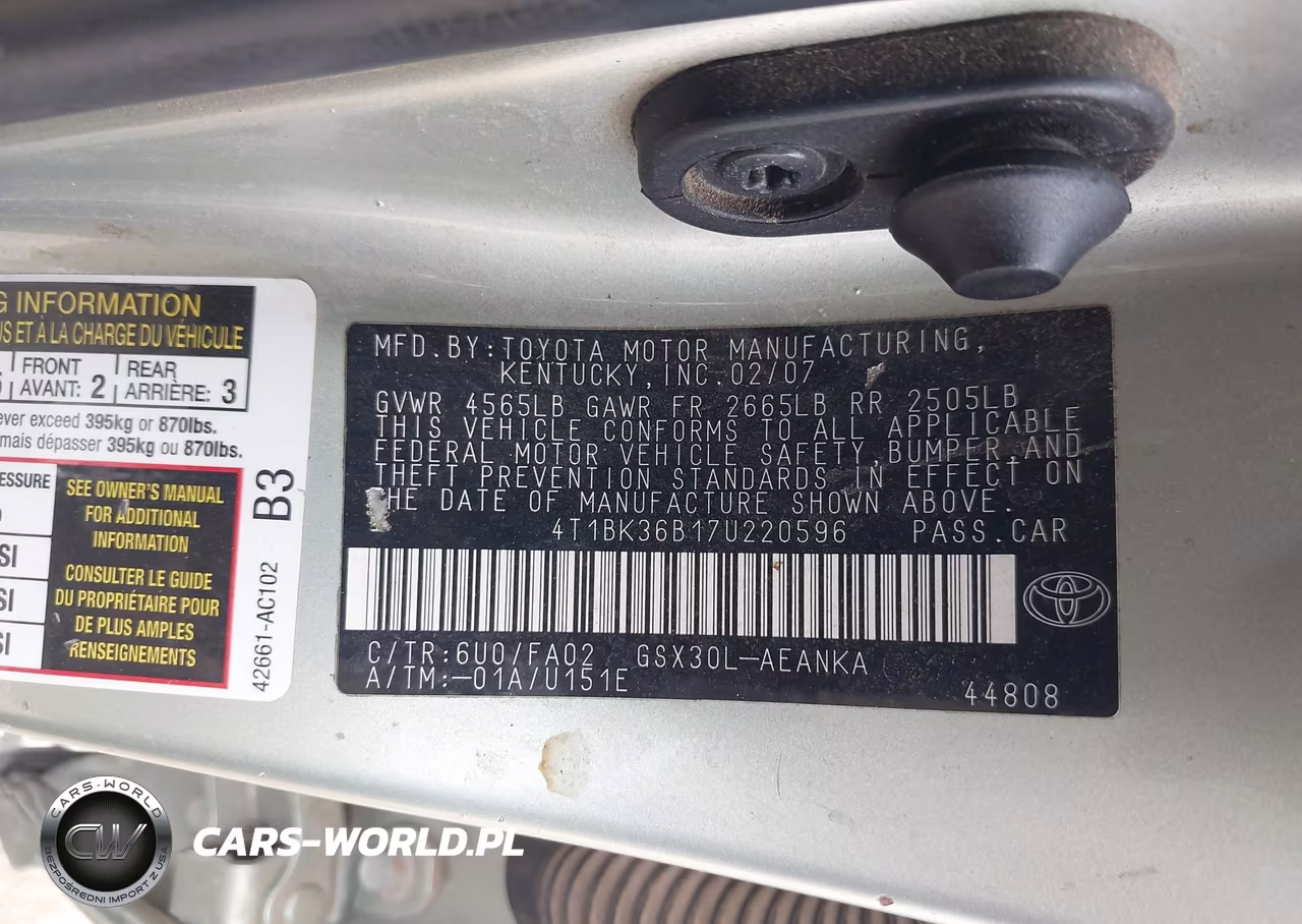 2007 Toyota Avalon Xl VIN:4T1BK36B17U220596 - 9