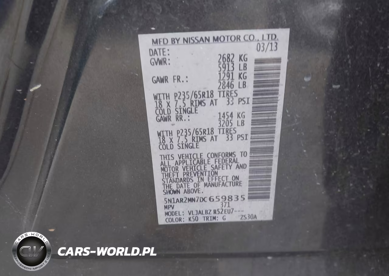 2013 Nissan Pathfinder S VIN:5N1AR2MN7DC659835 - 9